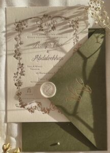 🌸 Vintage Floral Wedding Invitation with Letterpress Elegance